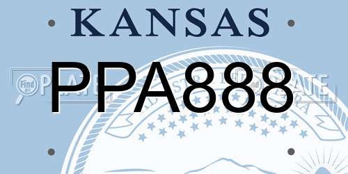 PPA888 Kansas License Plate