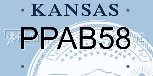 PPAB58 Kansas License Plate
