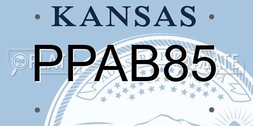 PPAB85 Kansas License Plate