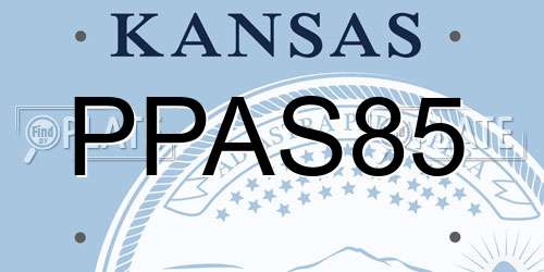 PPAS85 Kansas License Plate