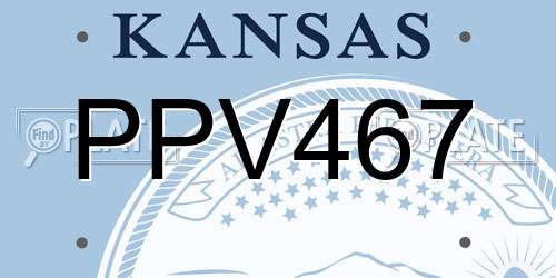 PPV467 Kansas License Plate