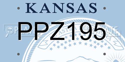 PPZ195 Kansas License Plate