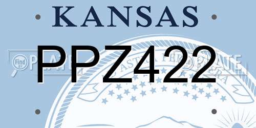 PPZ422 Kansas License Plate