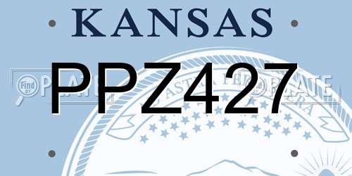 PPZ427 Kansas License Plate