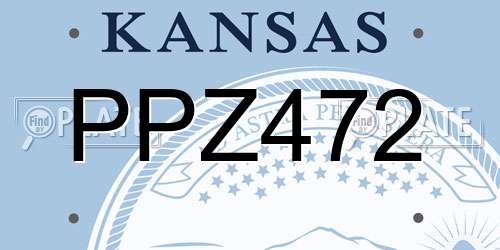 PPZ472 Kansas License Plate