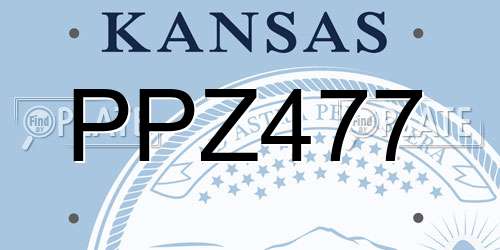 PPZ477 Kansas License Plate