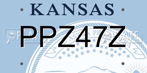 PPZ47Z Kansas License Plate