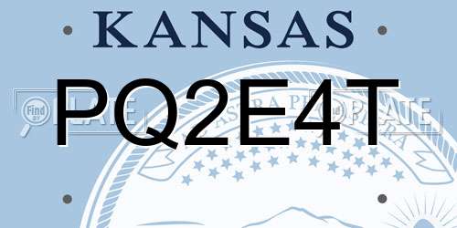 PQ2E4T Kansas License Plate