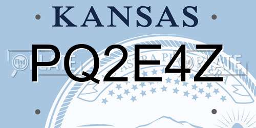 PQ2E4Z Kansas License Plate