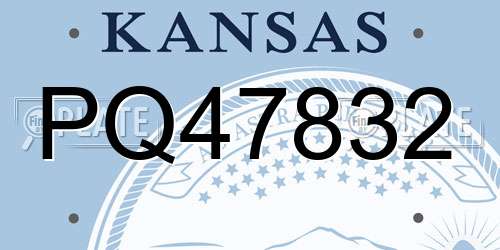 PQ47832 Kansas License Plate