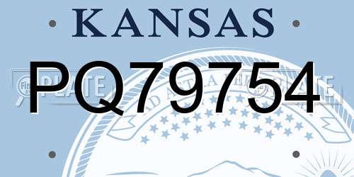 PQ79754 Kansas License Plate