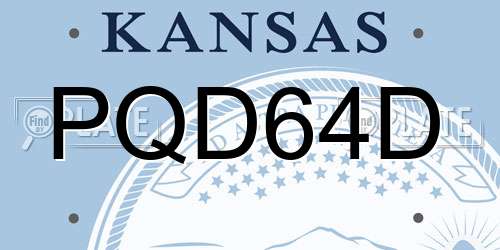 PQD64D Kansas License Plate