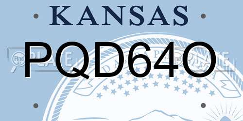 PQD64O Kansas License Plate