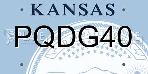 PQDG40 Kansas License Plate