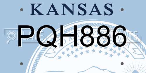 PQH886 Kansas License Plate