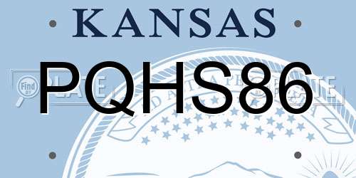 PQHS86 Kansas License Plate