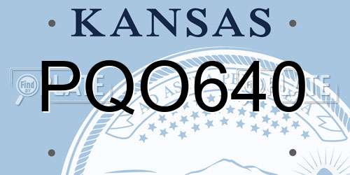 PQO640 Kansas License Plate