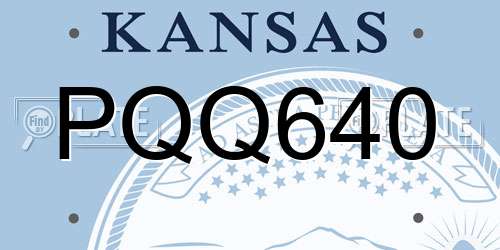 PQQ640 Kansas License Plate