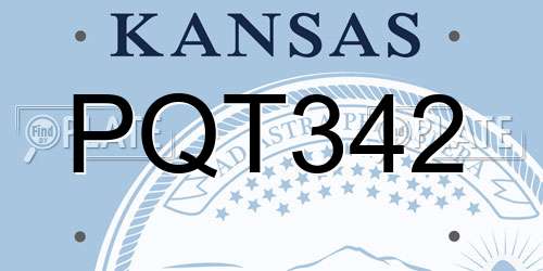 PQT342 Kansas License Plate