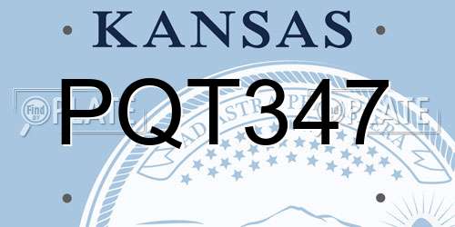 PQT347 Kansas License Plate