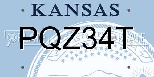PQZ34T Kansas License Plate