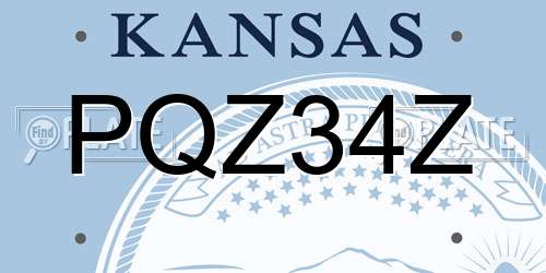 PQZ34Z Kansas License Plate