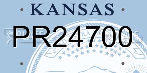 PR24700 Kansas License Plate