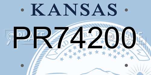 PR74200 Kansas License Plate