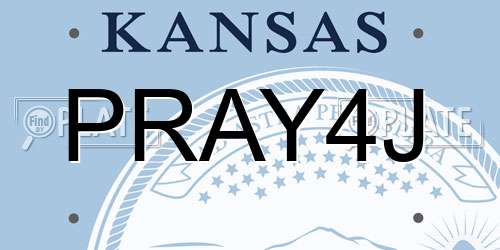 PRAY4J Kansas License Plate