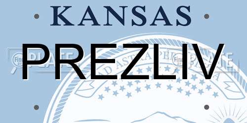 PREZLIV Kansas License Plate