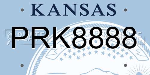PRK8888 Kansas License Plate