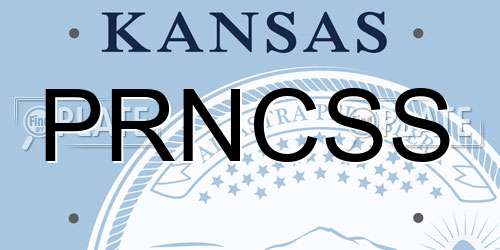 PRNCSS Kansas License Plate