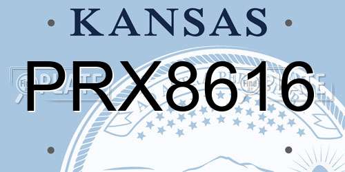 PRX8616 Kansas License Plate