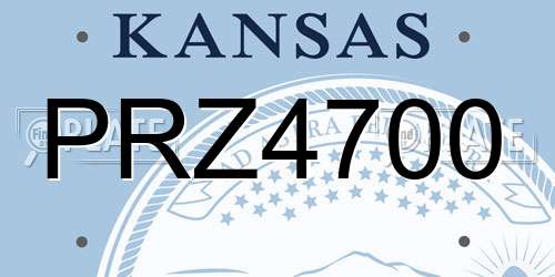 PRZ4700 Kansas License Plate