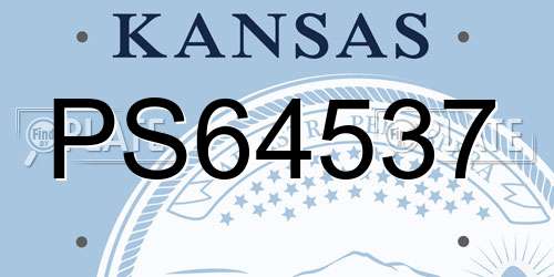 PS64537 Kansas License Plate