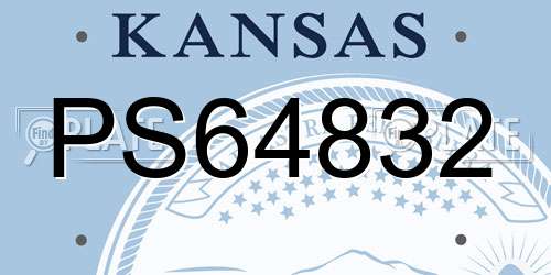 PS64832 Kansas License Plate