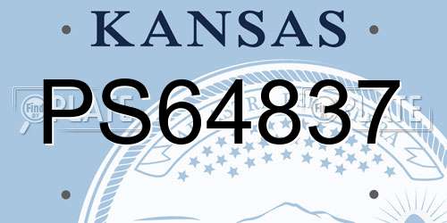 PS64837 Kansas License Plate