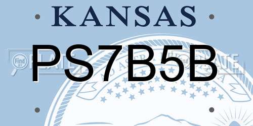 PS7B5B Kansas License Plate