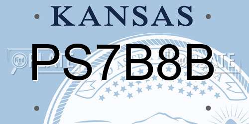 PS7B8B Kansas License Plate