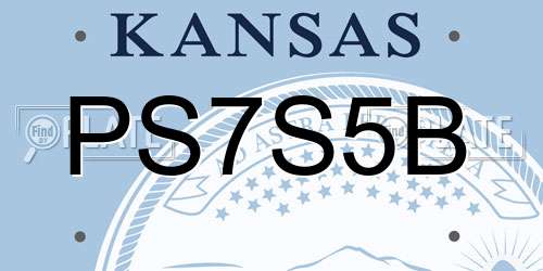 PS7S5B Kansas License Plate