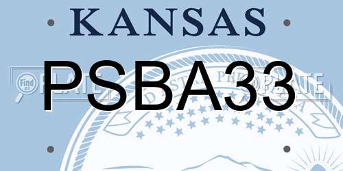 PSBA33 Kansas License Plate