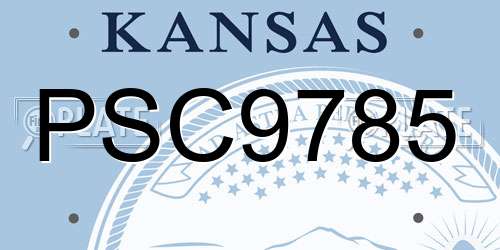 PSC9785 Kansas License Plate