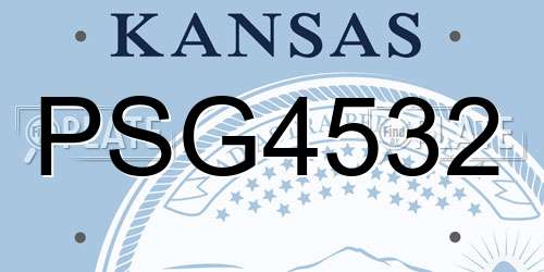 PSG4532 Kansas License Plate