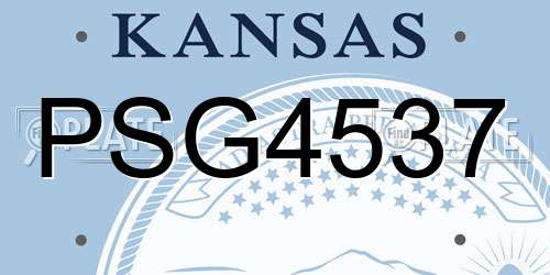 PSG4537 Kansas License Plate
