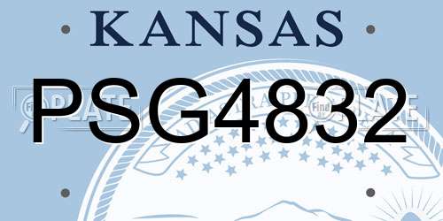 PSG4832 Kansas License Plate