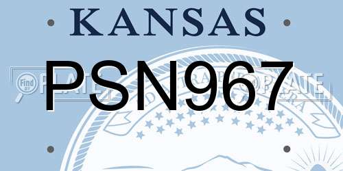 PSN967 Kansas License Plate