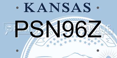 PSN96Z Kansas License Plate