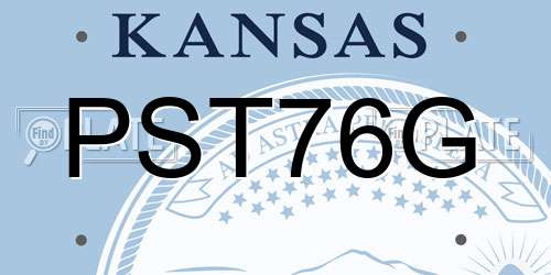 PST76G Kansas License Plate