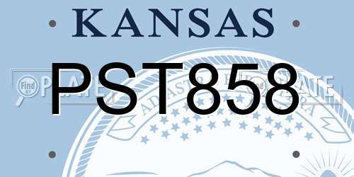PST858 Kansas License Plate