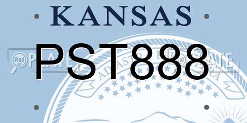 PST888 Kansas License Plate